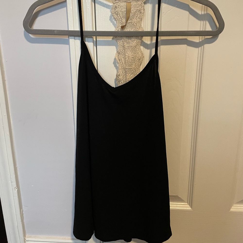 black, lace tank
